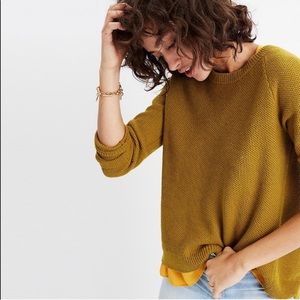 Madewell province sweater moss green cross back